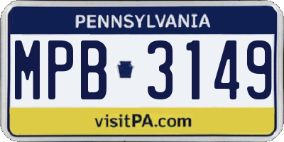 PA license plate MPB3149