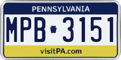 PA license plate MPB3151