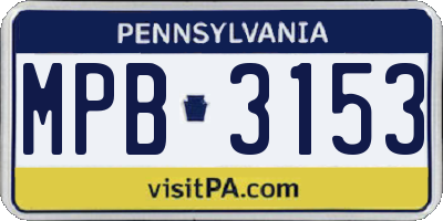 PA license plate MPB3153