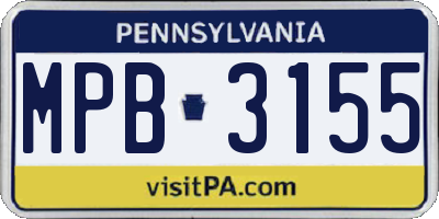PA license plate MPB3155