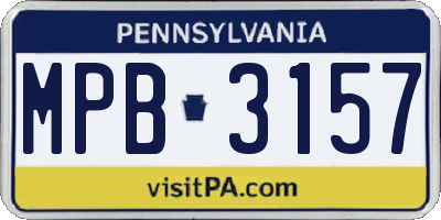 PA license plate MPB3157