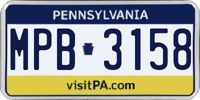 PA license plate MPB3158