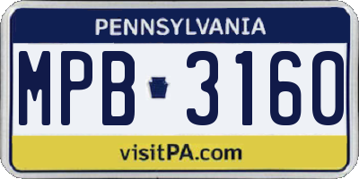 PA license plate MPB3160