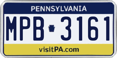 PA license plate MPB3161