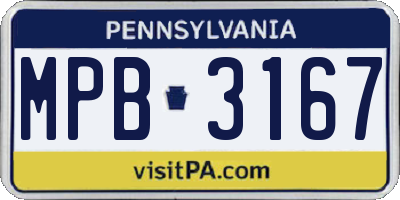 PA license plate MPB3167