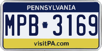 PA license plate MPB3169