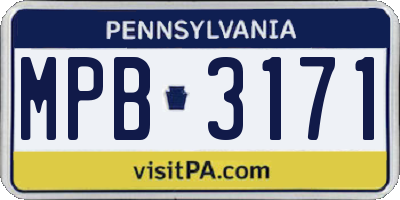 PA license plate MPB3171