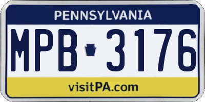 PA license plate MPB3176