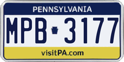 PA license plate MPB3177