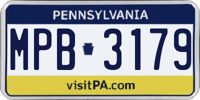 PA license plate MPB3179