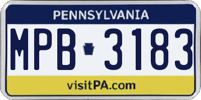 PA license plate MPB3183
