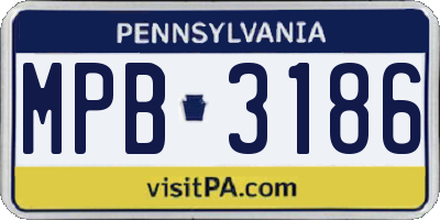 PA license plate MPB3186