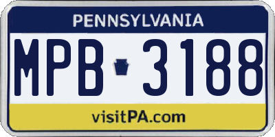 PA license plate MPB3188