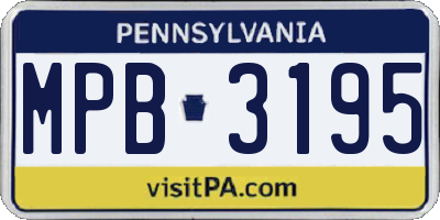 PA license plate MPB3195