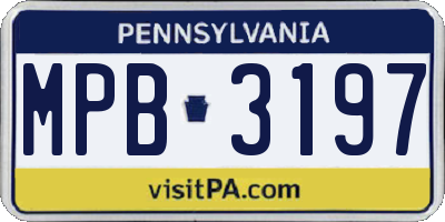 PA license plate MPB3197