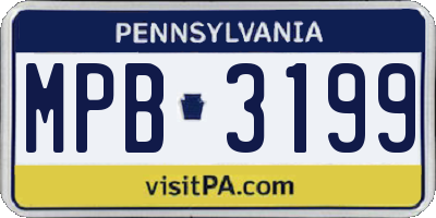 PA license plate MPB3199