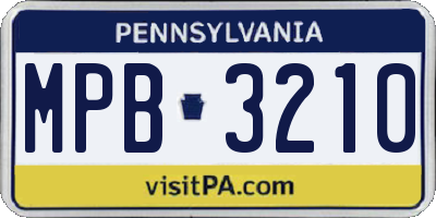 PA license plate MPB3210