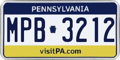 PA license plate MPB3212