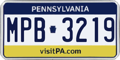 PA license plate MPB3219