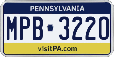 PA license plate MPB3220