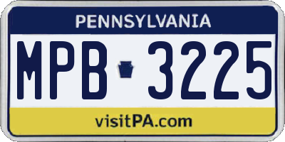 PA license plate MPB3225