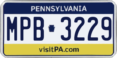 PA license plate MPB3229