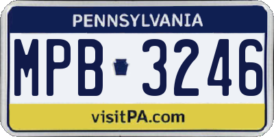 PA license plate MPB3246