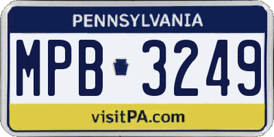 PA license plate MPB3249