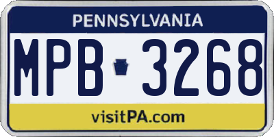 PA license plate MPB3268