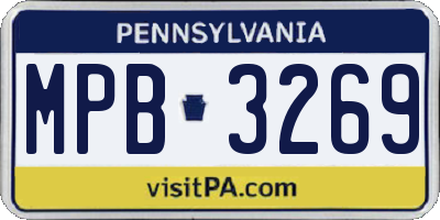 PA license plate MPB3269