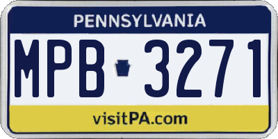 PA license plate MPB3271