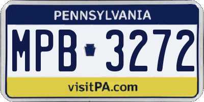 PA license plate MPB3272