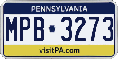 PA license plate MPB3273