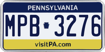 PA license plate MPB3276