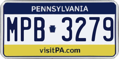 PA license plate MPB3279