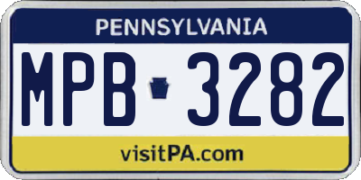 PA license plate MPB3282