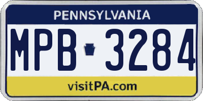 PA license plate MPB3284