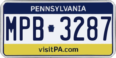 PA license plate MPB3287