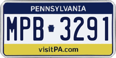 PA license plate MPB3291