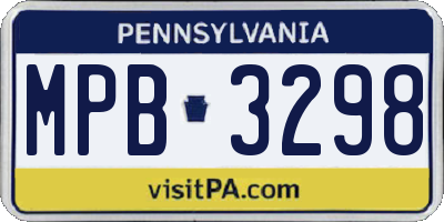 PA license plate MPB3298