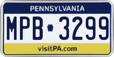 PA license plate MPB3299
