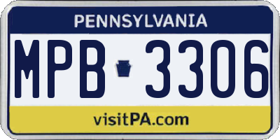 PA license plate MPB3306