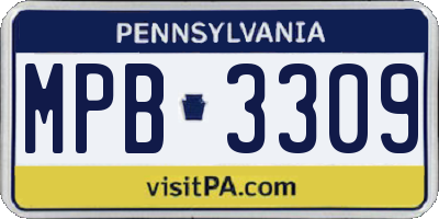 PA license plate MPB3309