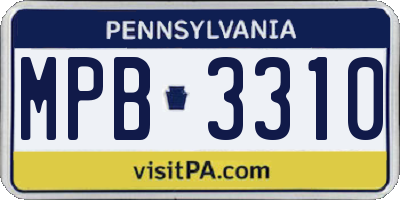 PA license plate MPB3310