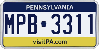 PA license plate MPB3311