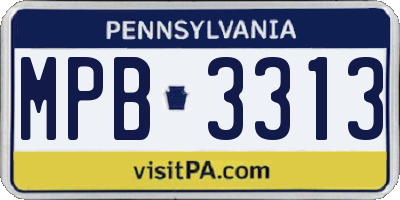 PA license plate MPB3313