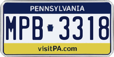 PA license plate MPB3318