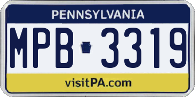 PA license plate MPB3319