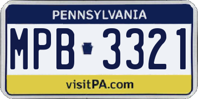 PA license plate MPB3321