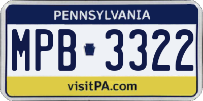PA license plate MPB3322